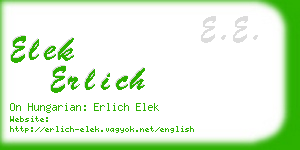 elek erlich business card